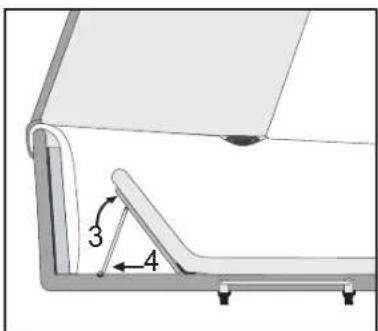 Technical diagram showing a mechanical component with labeled parts 3 and 4, likely for assembly or CAD reference.