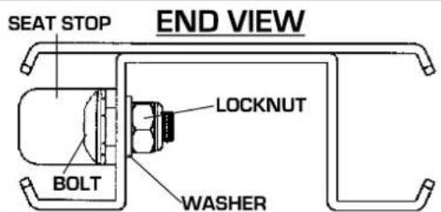 SEAT STOP END VIEW LOCKNUT BOLT WASHER