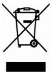 Symbol of a trash bin crossed out by a diagonal line, indicating no waste or discharge