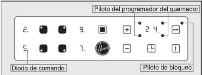 Piloto del programador del quemador 2. 9. + 2 4. 5. 7. - 1 Diodo de comando Piloto de bloqueo