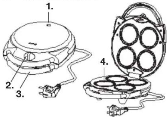 Technical diagram of a battery pack with labeled components including a dome, waffle, and plug-in socket