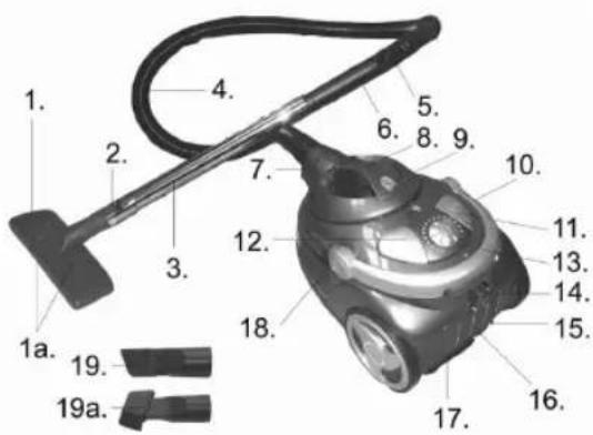 Melissa 640-166 - KEY TO THE VACUUM CLEANER'S PARTS - 1
