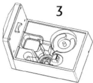 Technical line drawing of a mechanical device with internal components (no text or symbols)