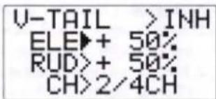 V-TAIL >INH ELE▶+ 50% RUD>>+ 50% CH>2/4CH