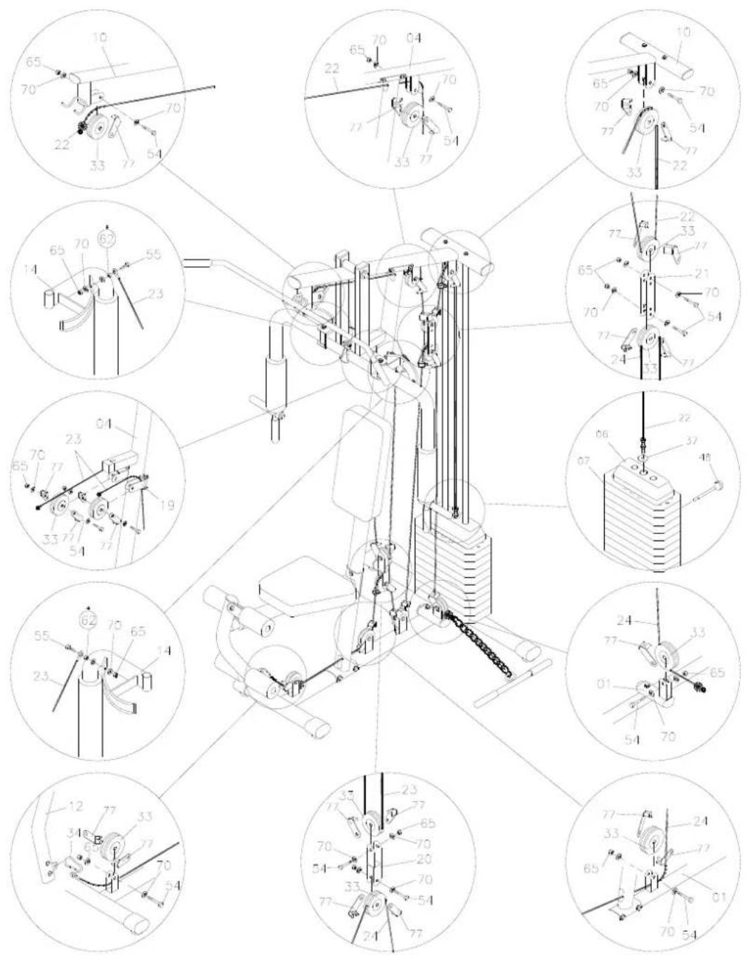 Kayoba 951-145 - Przeprowadzanie dolnej linki 3750 mm (24) - 1