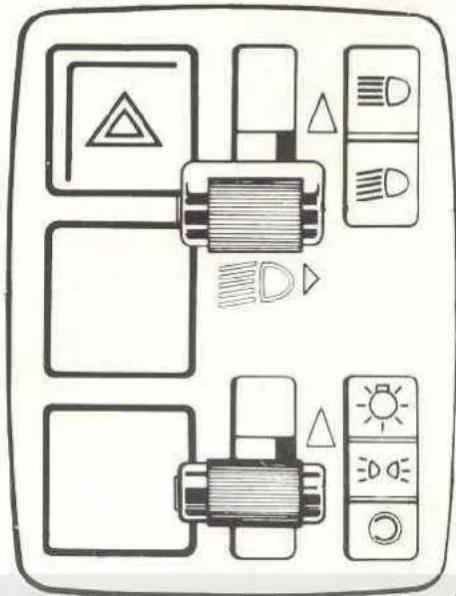 Diagram showing electrical or mechanical components with symbols and labels, including triangular indicators and control buttons.