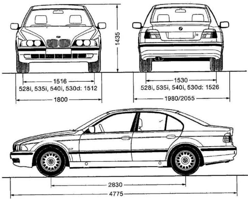 BMW 520i (1998) - Dimensiones - 1