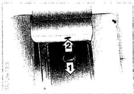 Technical diagram showing a mechanical component with labeled parts 1 and 2, likely for assembly or inspection.