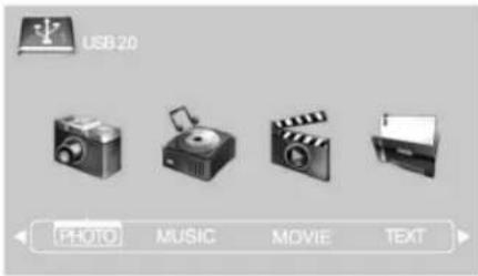 USB 20 PHOTO MUSIC MOVIE TEXT