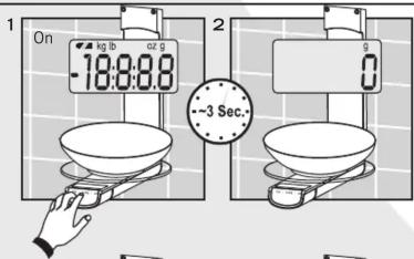 1 On kg lb oz g -18:8:8.8 2 g 0 -3 Sec.