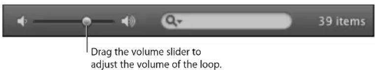 Drag the volume slider to adjust the volume of the loop. 39 items