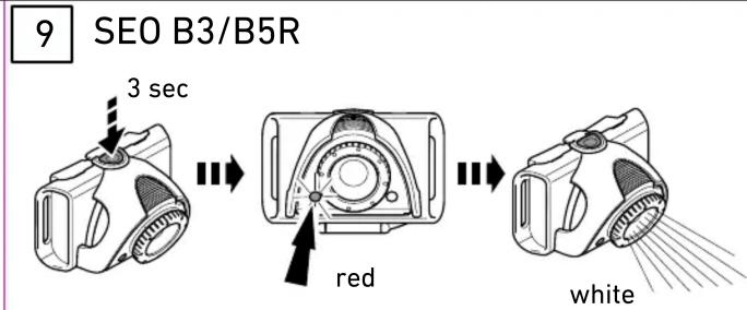 9 SEO B3/B5R 3 sec red white