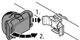 Diagram showing two labeled mechanical components with directional arrows indicating motion or assembly.
