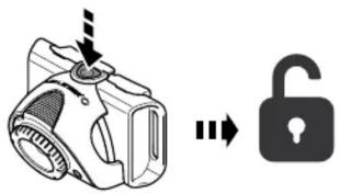 Diagram showing a device with an arrow pointing to a lock symbol, indicating lock status change or security update.