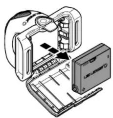 Diagram showing a device with labeled components and an LED display module, likely illustrating a camera or optical system setup.