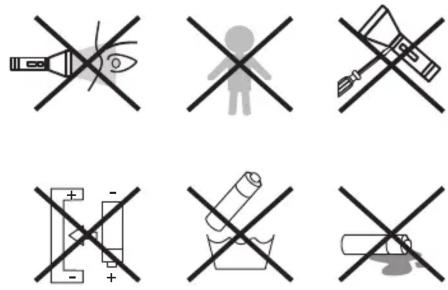 Diagram showing nine different types of hazardous substances with crossed and unshaded symbols, including a pencil, person, brush, and eraser.