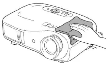 EPSON EMP-TW620 - Rengøring af projektorkabinettet - 1