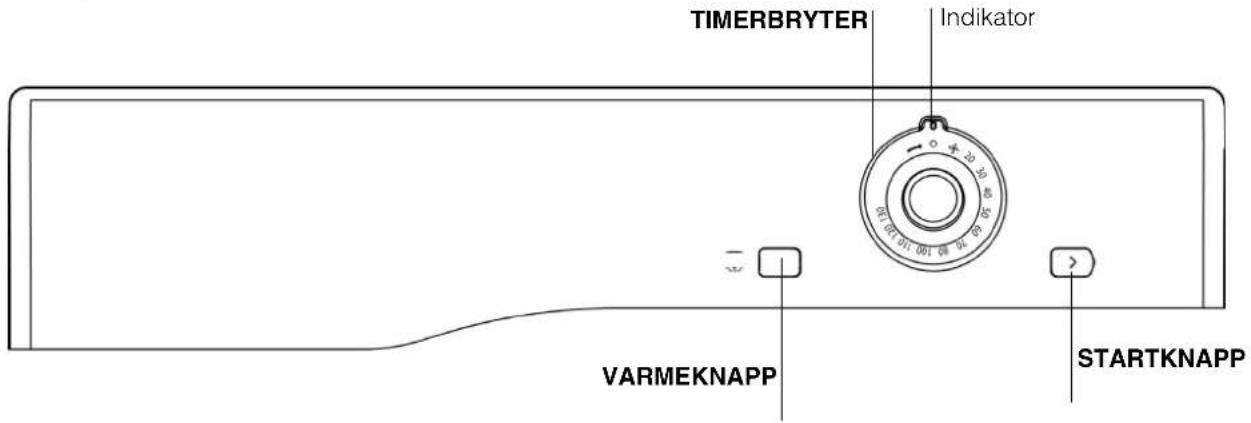 TIMERBRYTER Indikator VARMEKNAPP STARTKNAPP