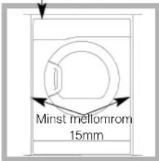 Minst mellomrom 15mm