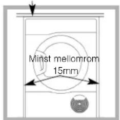 Minst mellomrom 15mm
