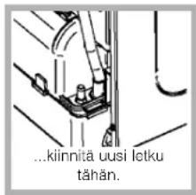 ...kiinnitä uusi letku tähän.
