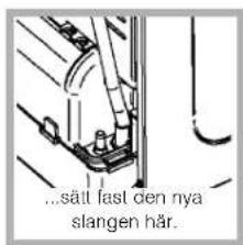 ...sätt fast den nya slangen här.