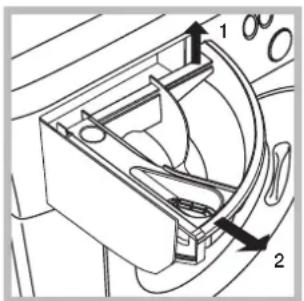 HOTPOINT WMG 642 - Rengöring av tvättmedelslådan - 1