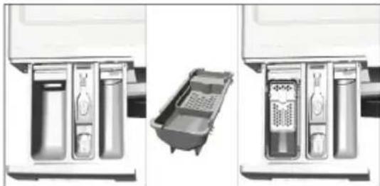 BEKO WMB 81442 LM - Hvis der medfølger en kop til den flydende sæbe: - 1