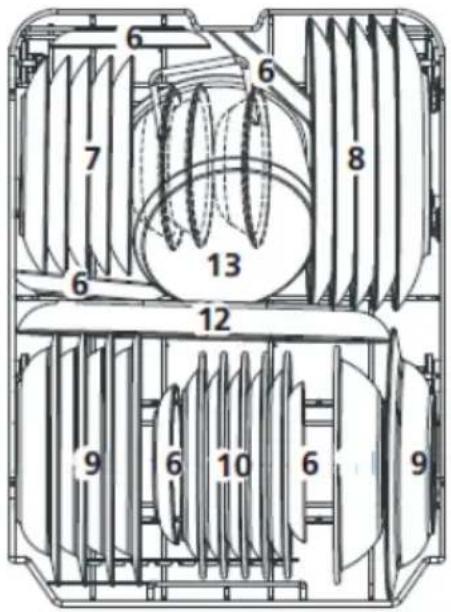Technical diagram of a mechanical device with numbered components and internal structure