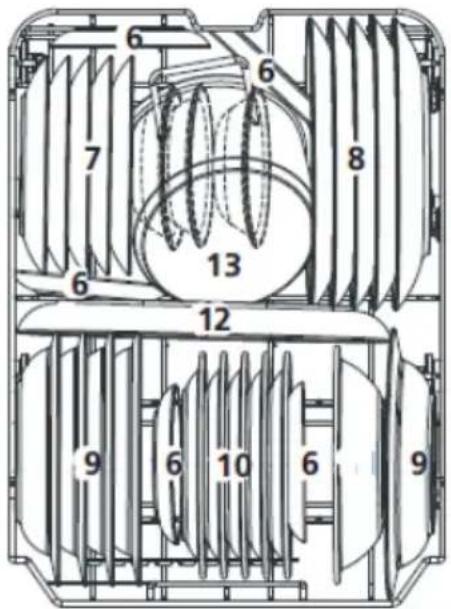 Technical diagram of a mechanical or electrical component with numbered parts and internal structure annotations