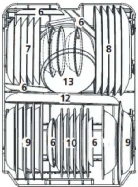 Technical diagram of a mechanical or electrical component with numbered parts and internal structure annotations