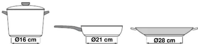 Ø16 cm Ø21 cm Ø28 cm