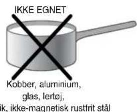 IKKE EGNET Kobber, aluminium, glas, lertoj, k, ikke-magnetisk rustfrit stål