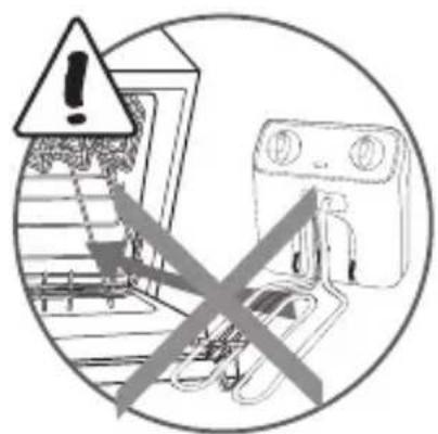 Warning symbol with exclamation mark and crossed-out electrical circuit diagram, indicating no clear warning or failure.