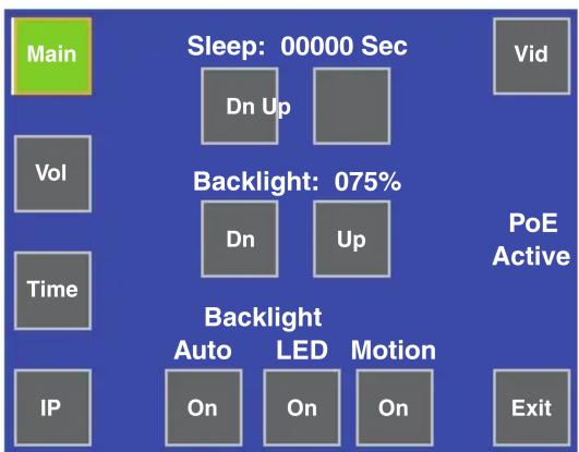 Extron TLP 350MV - Setup Menu - 1