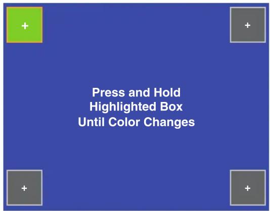 Press and Hold Highlighted Box Until Color Changes