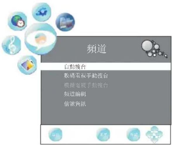 頻道 自動搜台 數碼電視手動搜台 模擬電視手動搜台 頻道編輯 信號資訊 電話 傳播 新聞 新築