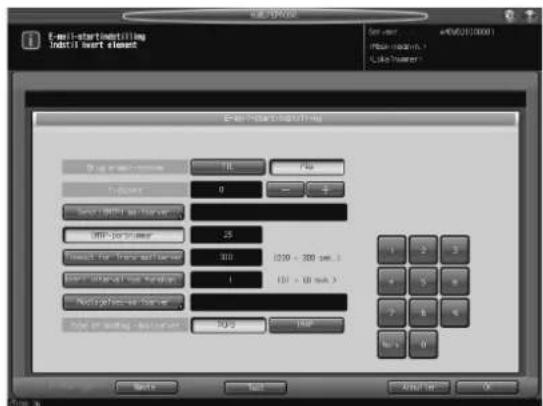 KONICA MINOLTA Bizhub PRO 951 - [01 Maskinens NIC-indstilling] - [03 E-mail-startindstilling] - 2
