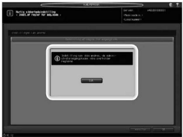 KONICA MINOLTA Bizhub PRO 951 - Indstilling af regler for adgangskode: Aktivering af regler for adgangskode - 3