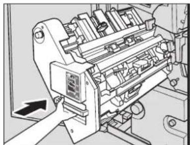 KONICA MINOLTA Bizhub PRO 951 - Hvis meddelelsen [Åbn frontlågen til hæfteren, og drej dereft.FS8 til blink i panelet forsv.] vises - 4