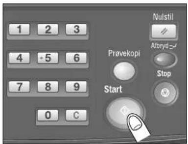 1 2 3 4 +5 6 7 8 9 0 C Nulstil Aforyd=√ Prøvekopi Stop Start