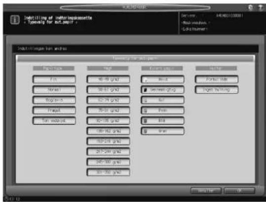 KONICA MINOLTA Bizhub PRO 951 - [01 Indstill. papirkassette] - [04 Typevalg for aut.papir] - 2
