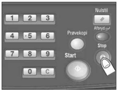 1 2 3 4 -5 6 7 8 9 0 C Nulstil Aforyd=√ Prøvekopi Stop Start