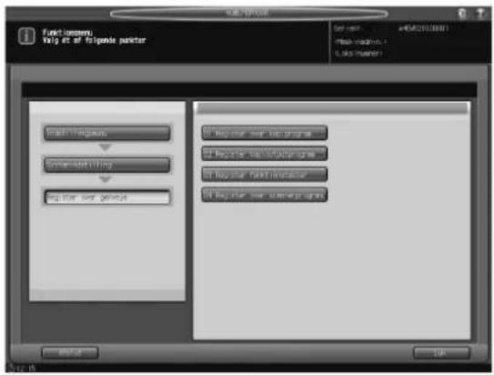 KONICA MINOLTA Bizhub PRO 951 - [09 Register over genveje] - [02 Register kopioutputprogram] - 1