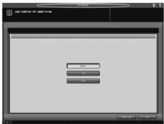 KONICA MINOLTA Bizhub PRO 951 - [01 Just. hæftemodul (hoved)] - [08 Just.funktion for udskrivning] - 2