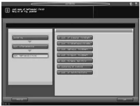 KONICA MINOLTA Bizhub PRO 951 - [02 Just. hæftemodul (fold)] - [07 Just. af halvfoldsstyrke] - 1
