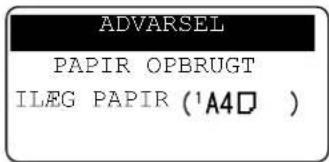 ADVARSEL PAPIR OPBRUGT ILEG PAPIR ('A4□')