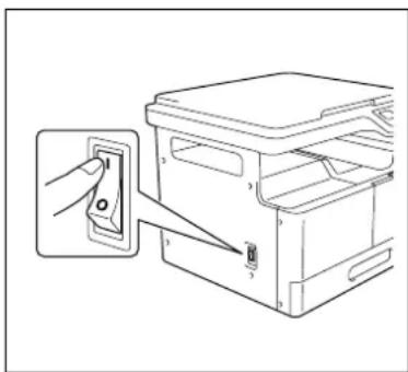 KONICA MINOLTA Bizhub 165 - Sådan tændes/slukkes for maskinen - 1