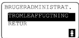 BRUGERADMINISTRAT. TROMLEAFFUGTNING RETUR