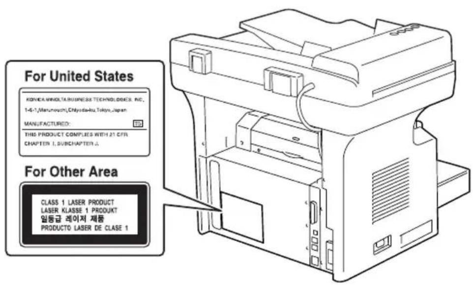 KONICA MINOLTA Bizhub 160f - Laser-sikkerhedsmærkat - 1